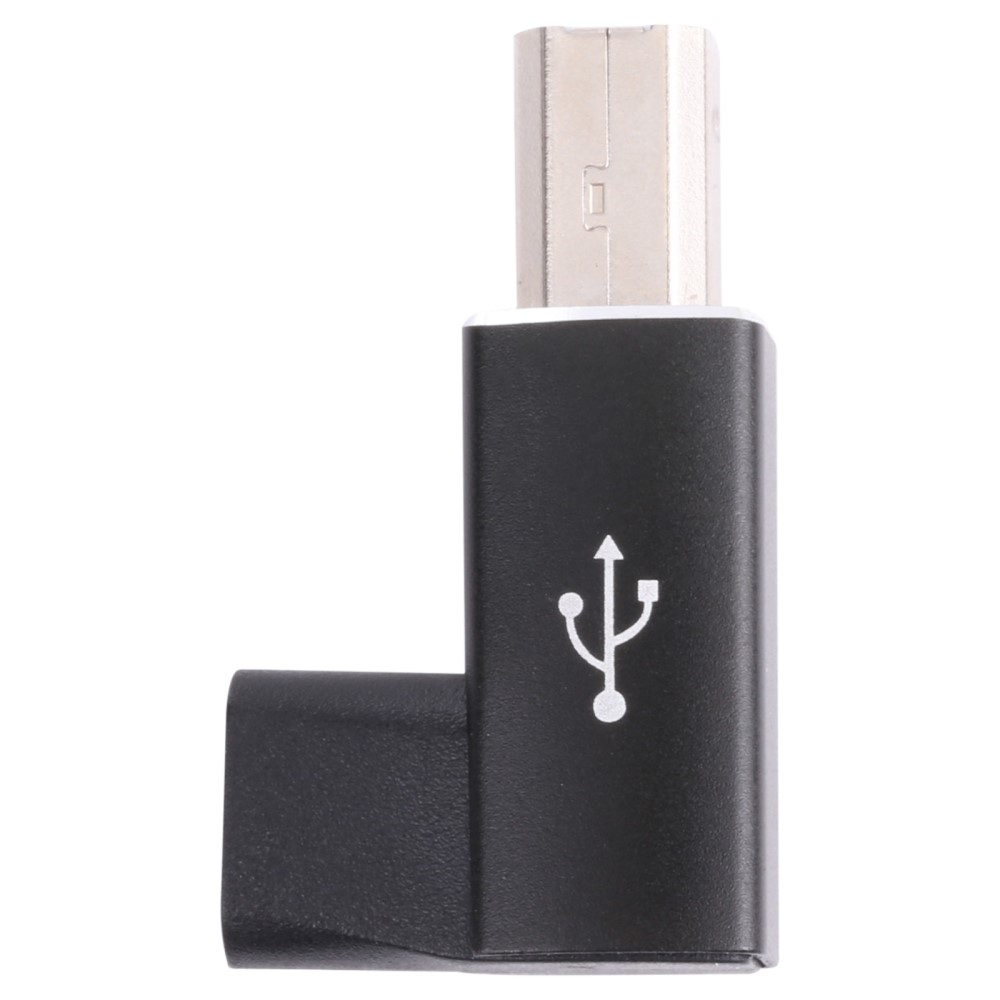 USB C auf USB B 2.0 MIDI 90° Winkel Adapter Musik Konverter Stecker für E-Instrumente / Drucker / Scanner /  Festplatten - Schwarz