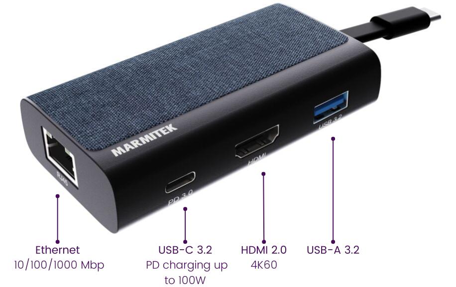 USB-Hub Connect USB-C Hub 4Portables Multi-Port USB-C Hub