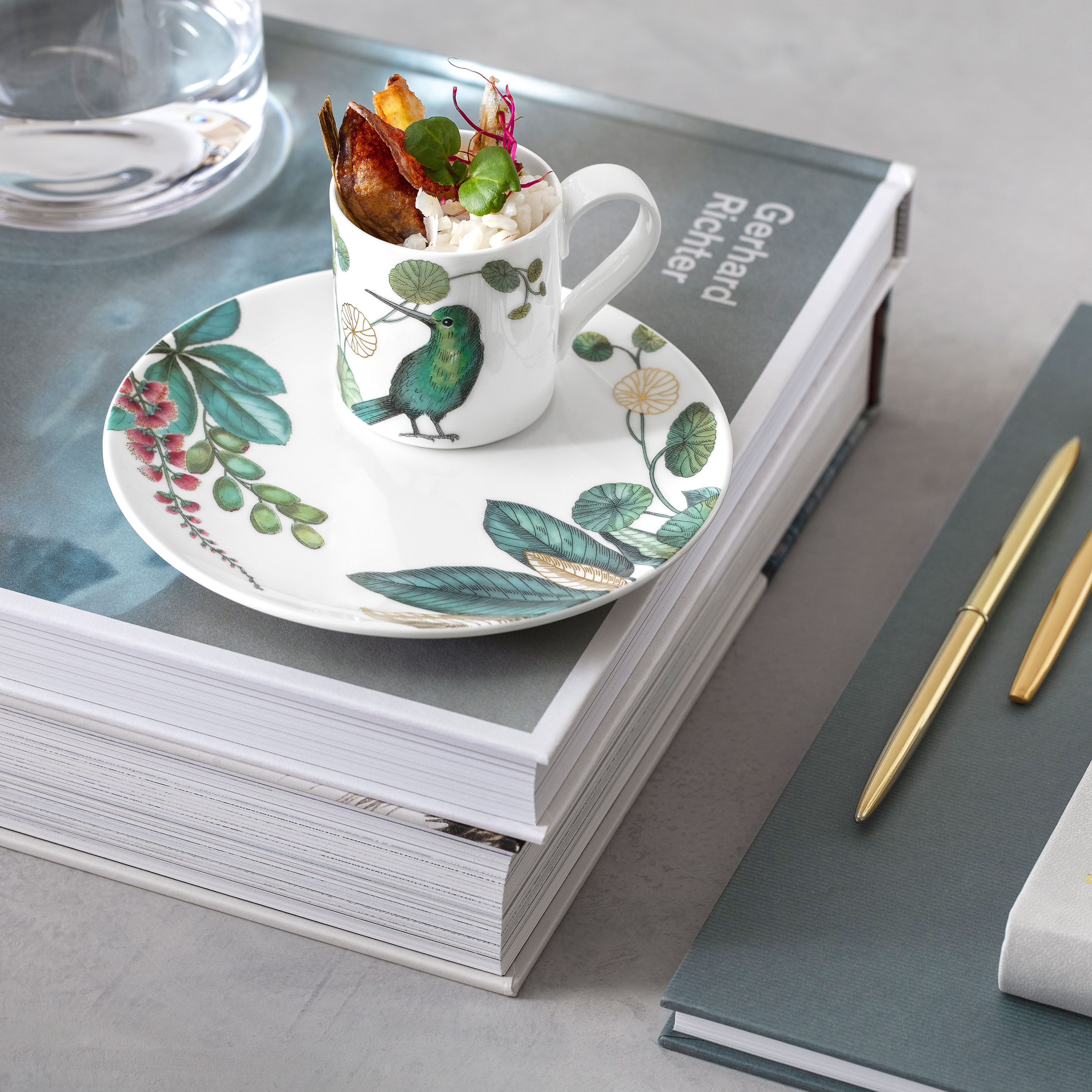 Avarua Espresso cup Multi-colored, 2.1 oz, Premium Bone Porcelain