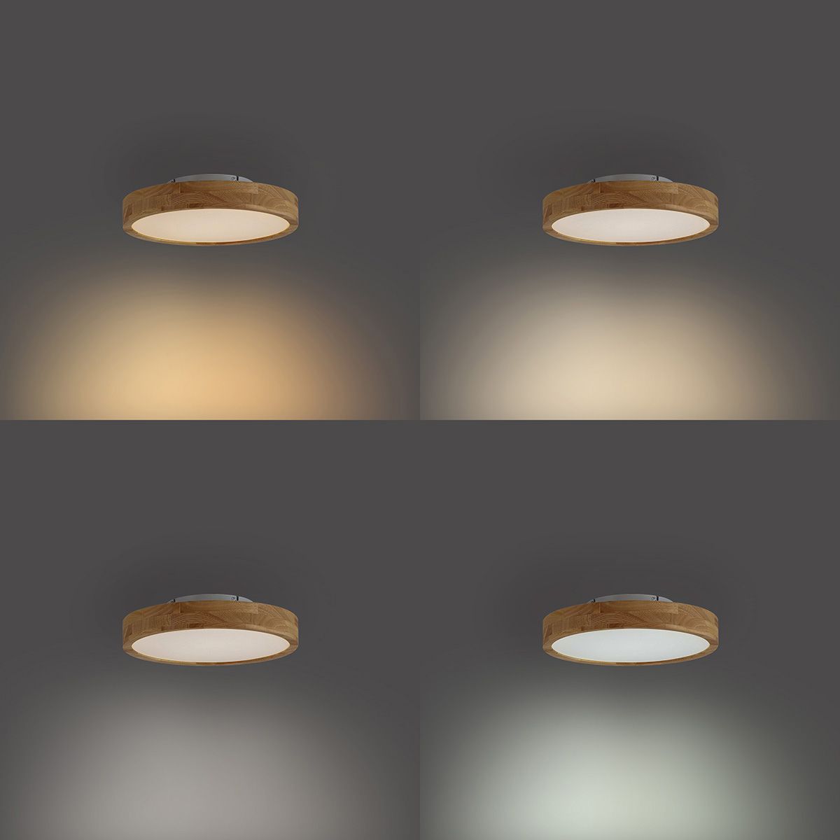 Scandinavische plafondlamp hout 40cm incl. LED dimbaar - Pecker