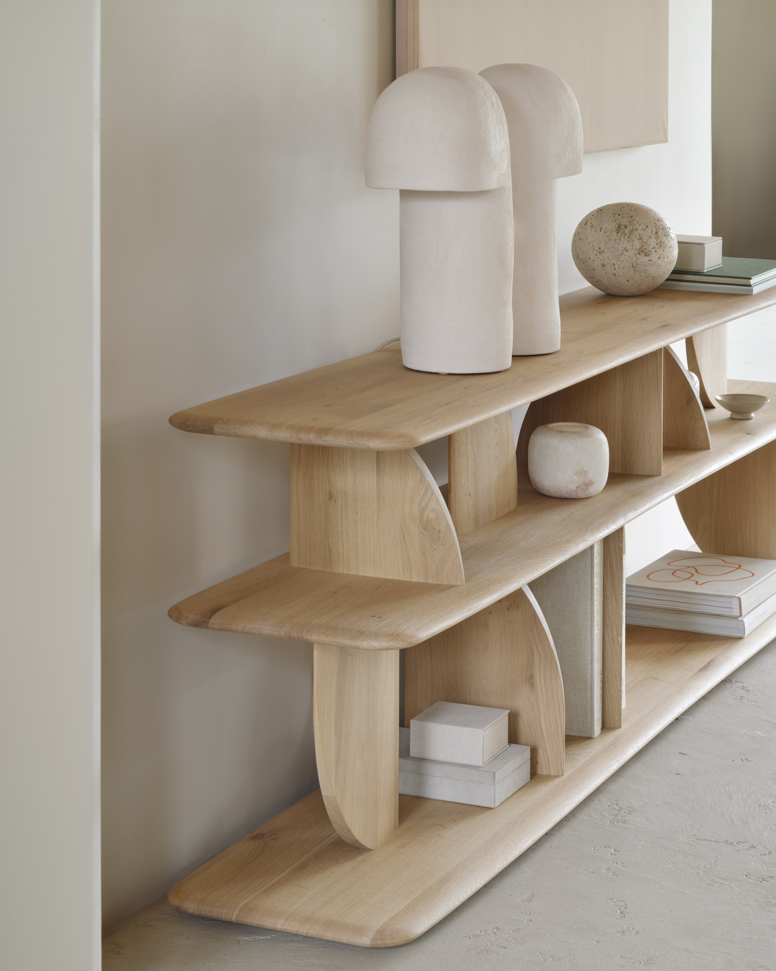 Geometric zitbank console - 210x34xh67 - eiken