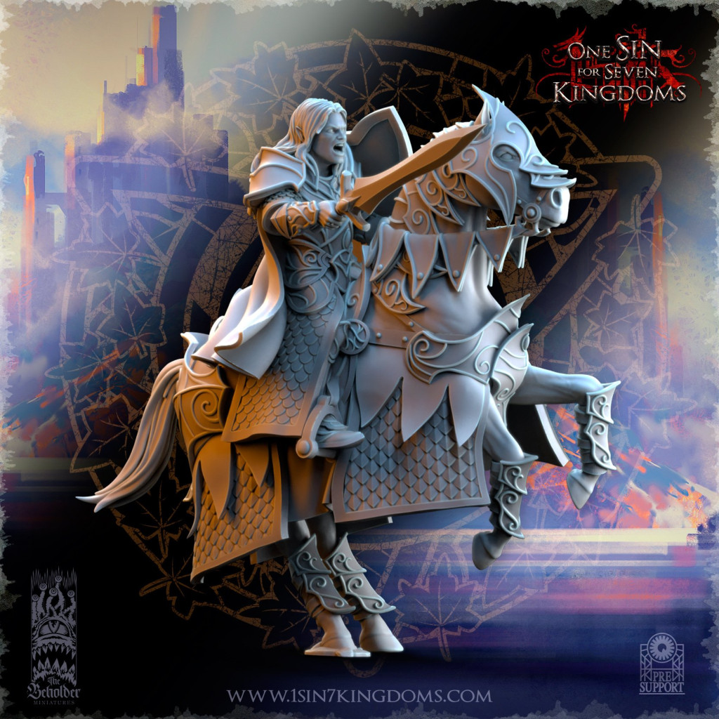 The Beholder Miniatures - Elfes - 6 Chevaliers d'Ashur