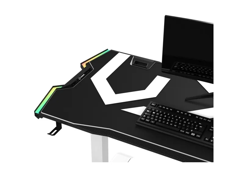 Ultradesk Force, Lige, Friform facon, Spil, Sort, Hvid, Rød/grøn/blå, 1660 mm