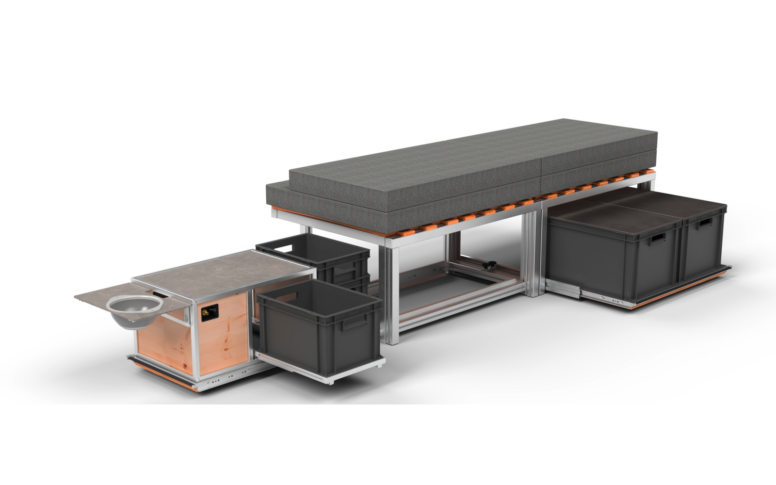 easygoinc. Vanlife-Modul BIKE für VW T5 / T6 / T6.1 California Beach