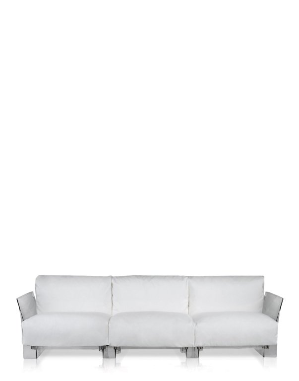 Kartell Pop Outdoor 3-zits loungebank wit Sunbrella