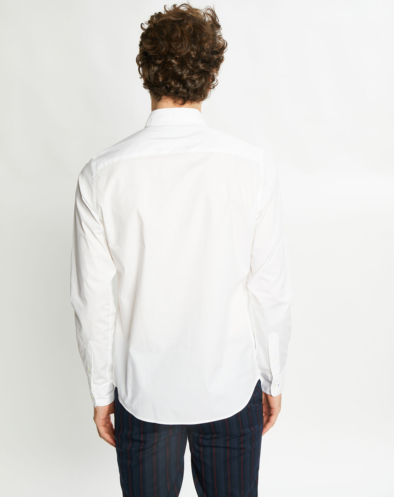 Scotch & Soda Chemise Regular Fit en Popeline & Coton Bio mélangé unie blanche