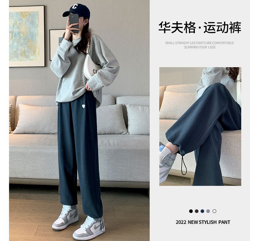 Maisee - Elastische taille-joggingbroek met hartjesmotief (verschillende designs)