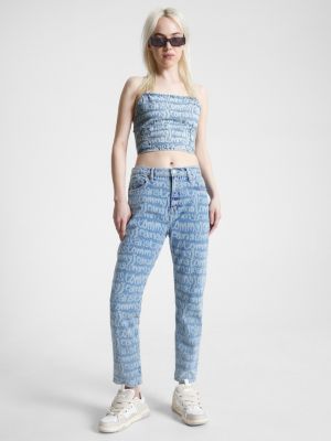 Calça jeans Izzie High Rise Slim com estampa de nome