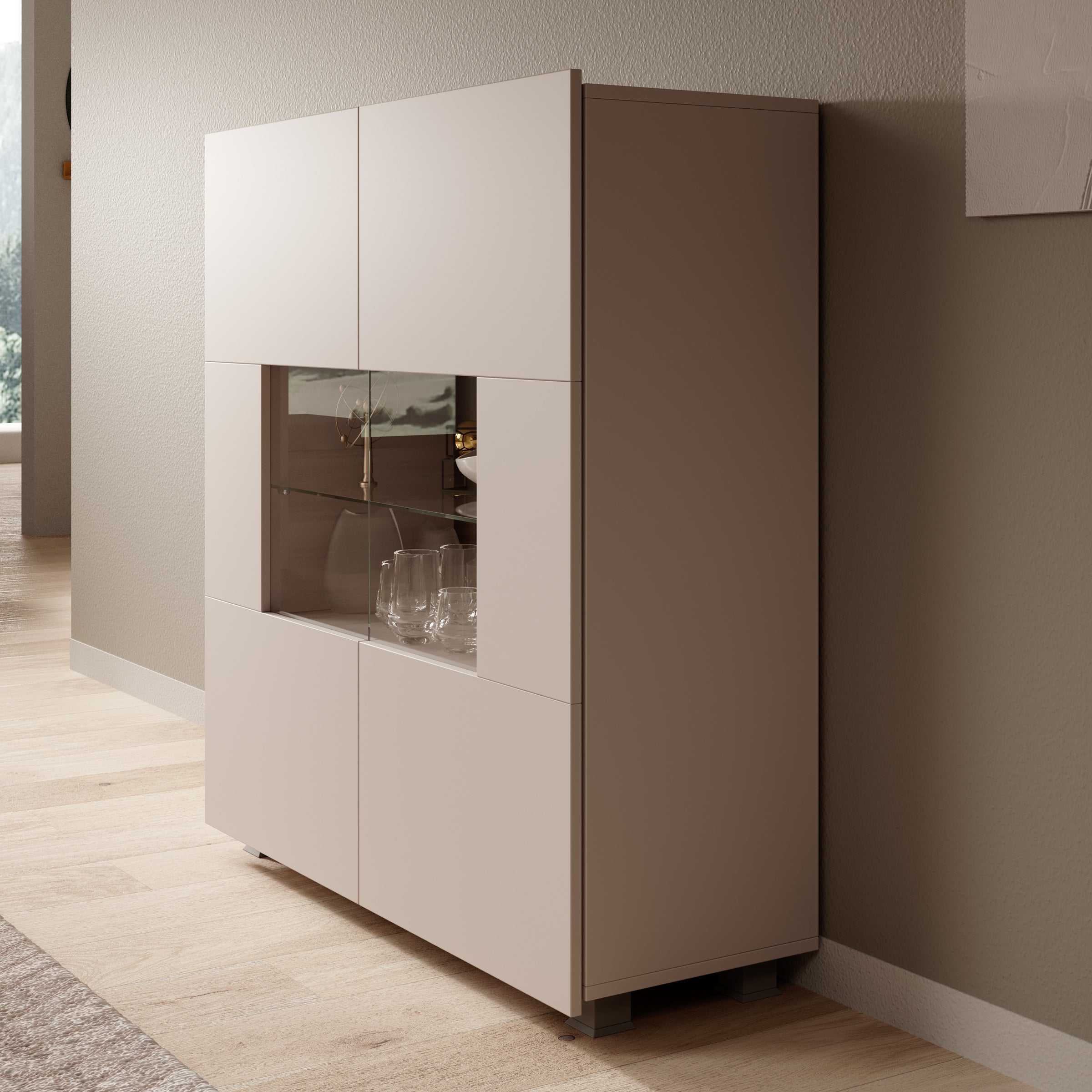 Meubella - Dressoir Calgary - Beige - 100 cm