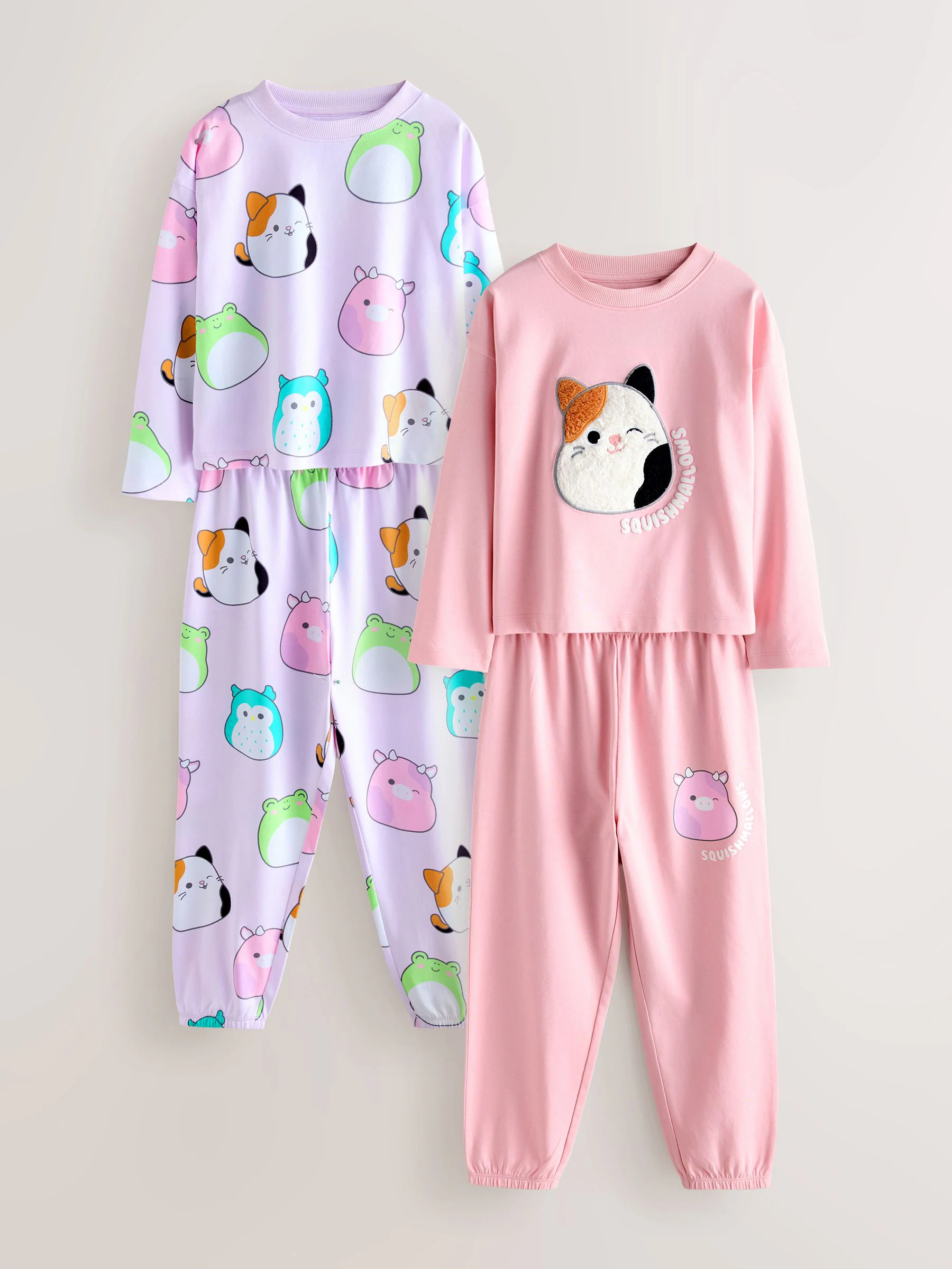 Roze/lila - Squishmallow pyjama's 2 stuks (5-14jaar)