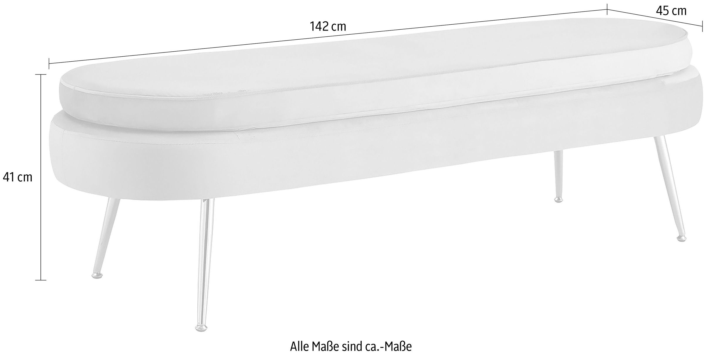 SalesFever Polsterbank »Clam Elegante Bank mit Polsterung« Eleganz in Gold: Breite 142cm