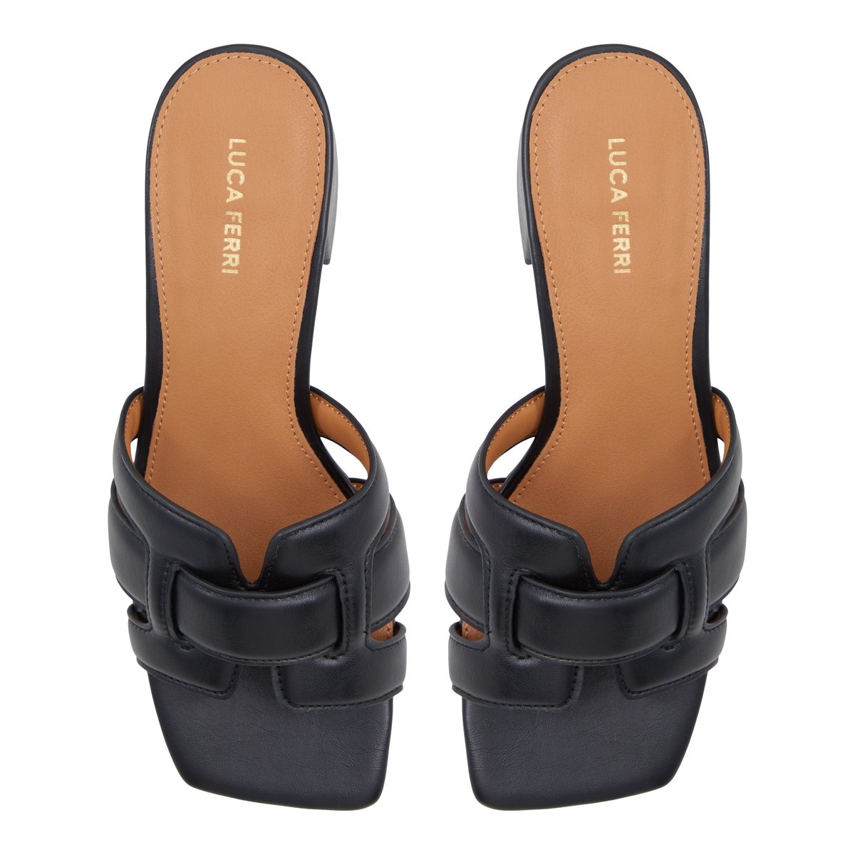 LUCA FERRI-Umiratlan-Mules Sandales - Talon bloc - Noir