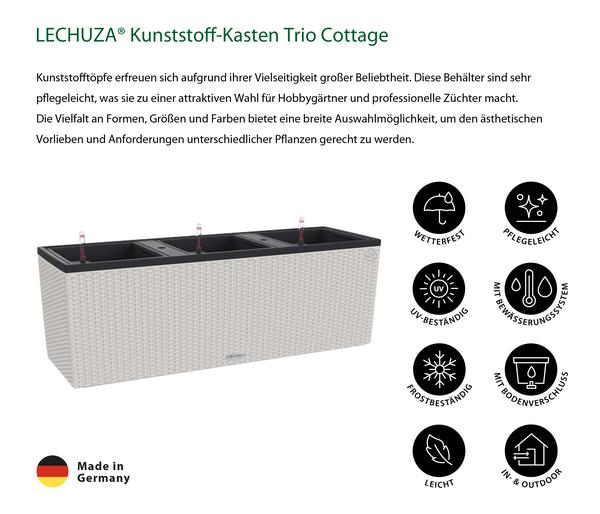 LECHUZA® Polyrattan-Kasten Trio Cottage,