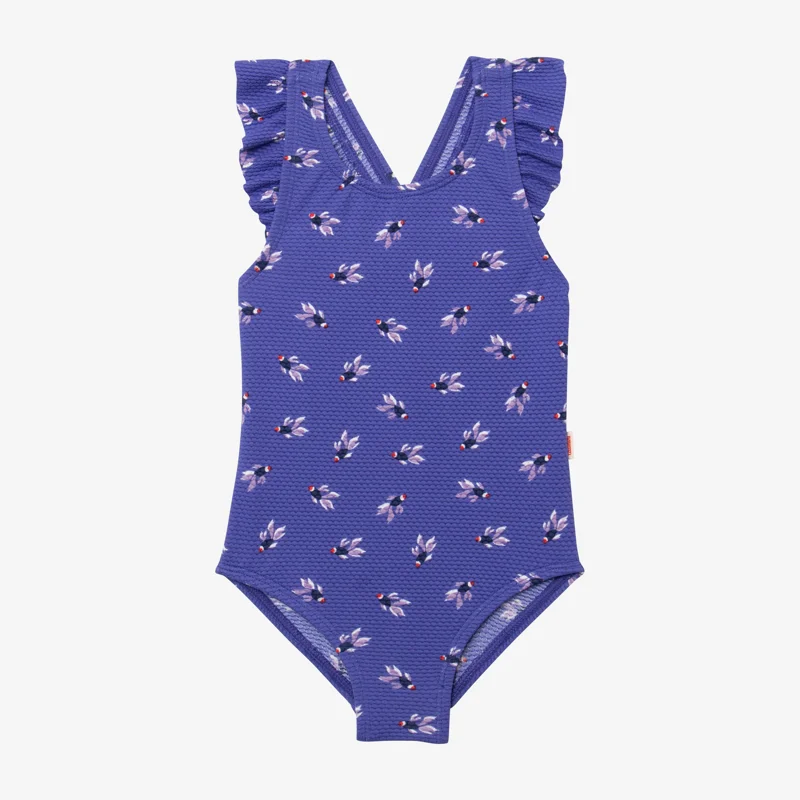 Maillot 1 pièce bébé fille poissons bleu Catimini Bleu