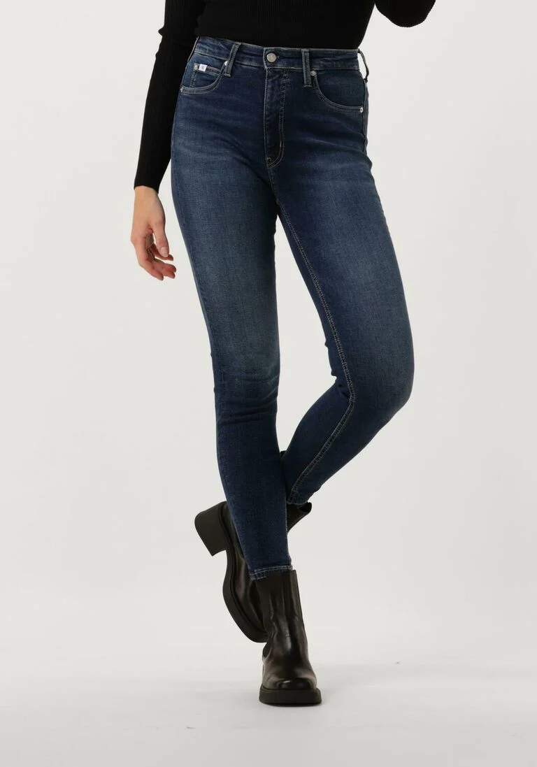 CALVIN KLEIN donkerblauwe calvin klein skinny jeans high rise super skinny ankle