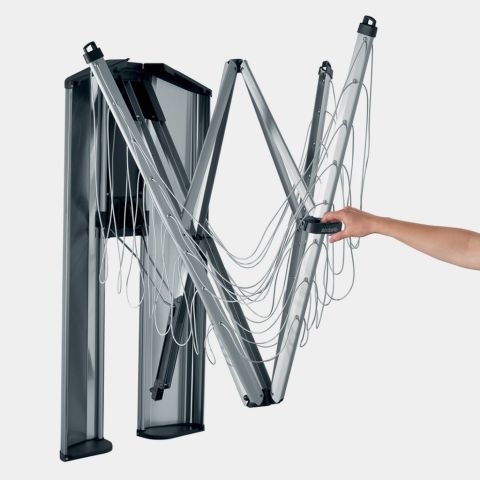 WallFix, 24 meter met opberg-/ beschermbox - Metallic Grey
