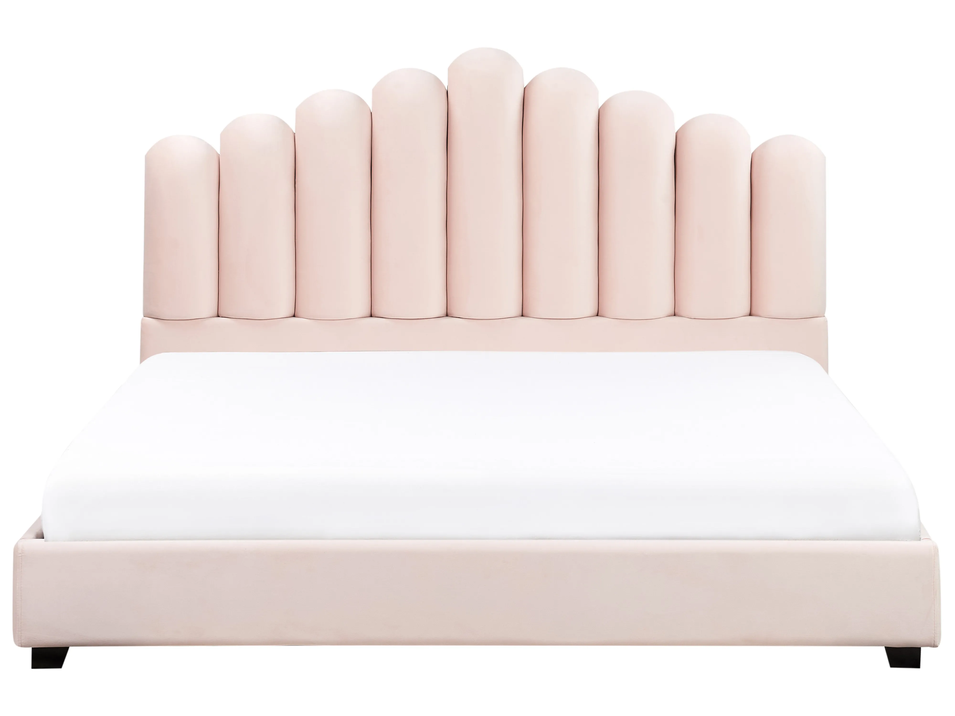Bed Fluweel VINCENNES 180 x 200 cm Pastelroze
