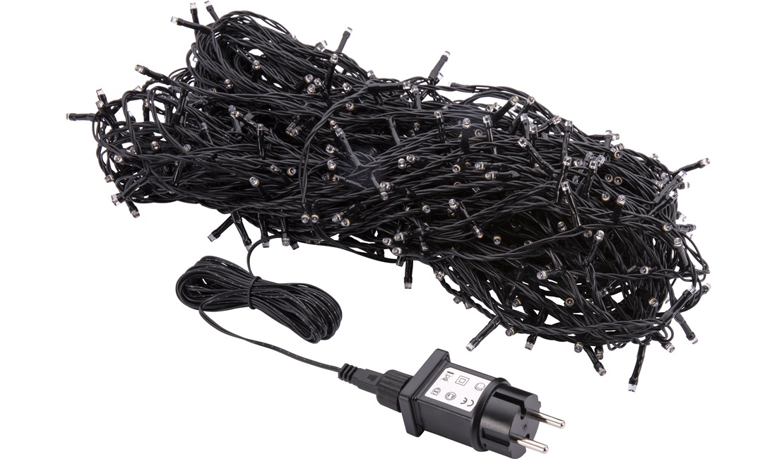 Lyskæde 500 LED, 50m med 220V, ude/inde