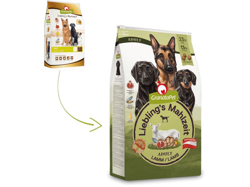 GranataPet Trockenfutter Liebling's Mahlzeit Lamm Adult 10 Alleinfuttermittel für ausgewachsene Hunde