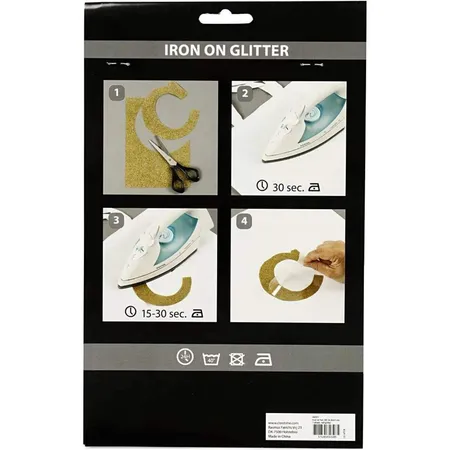 Creotime Glitter Bügelfolie für Stoffe geeignet A5 rot