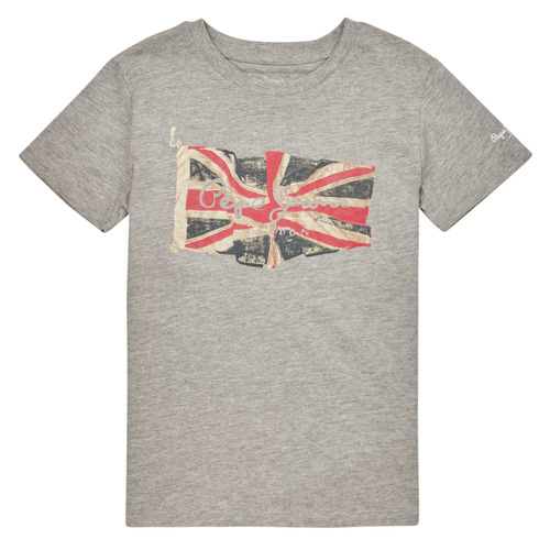 Pepe jeans - FLAG LOGO JR S/S N - Gris