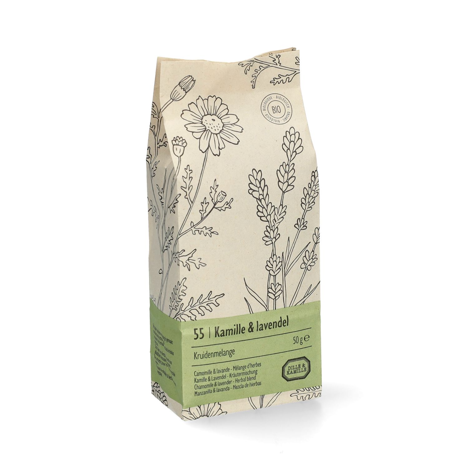 Kamille & lavendel, biologisch, kruidenmelange, zakje 50 gram