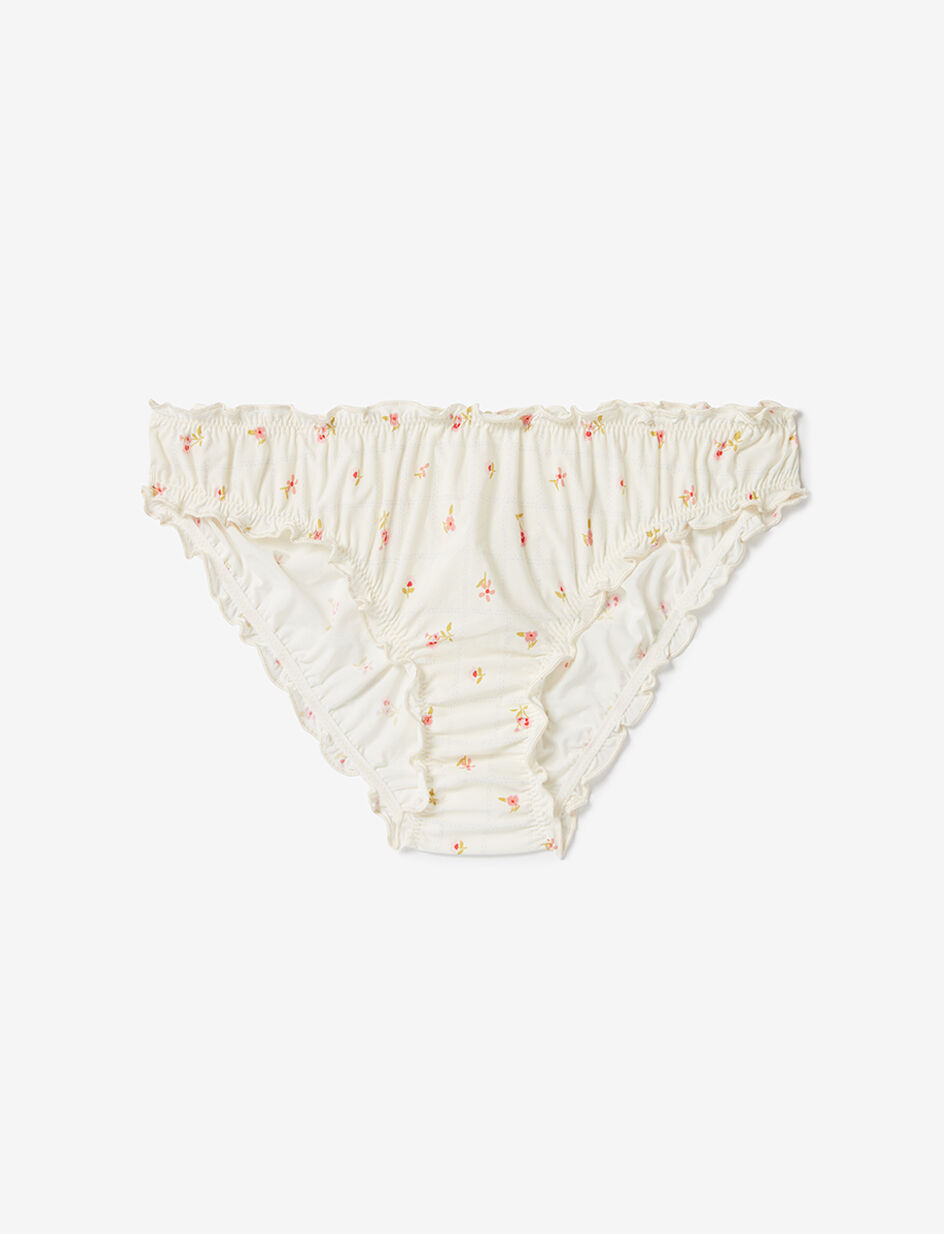 Culotte fantaisie - fleur etoffe blanc coquille