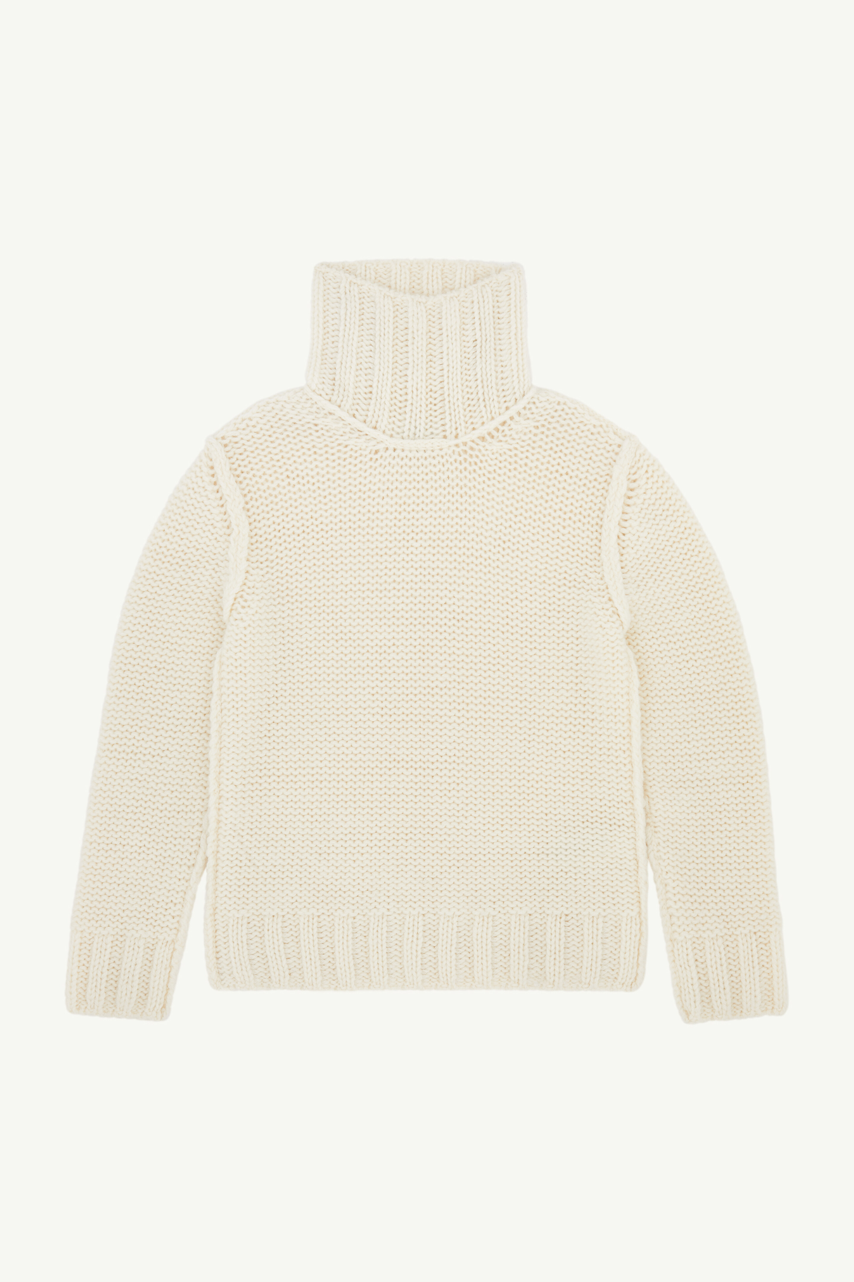 Pull à col roulé en laine épaisse pour homme | MM6 Blanc