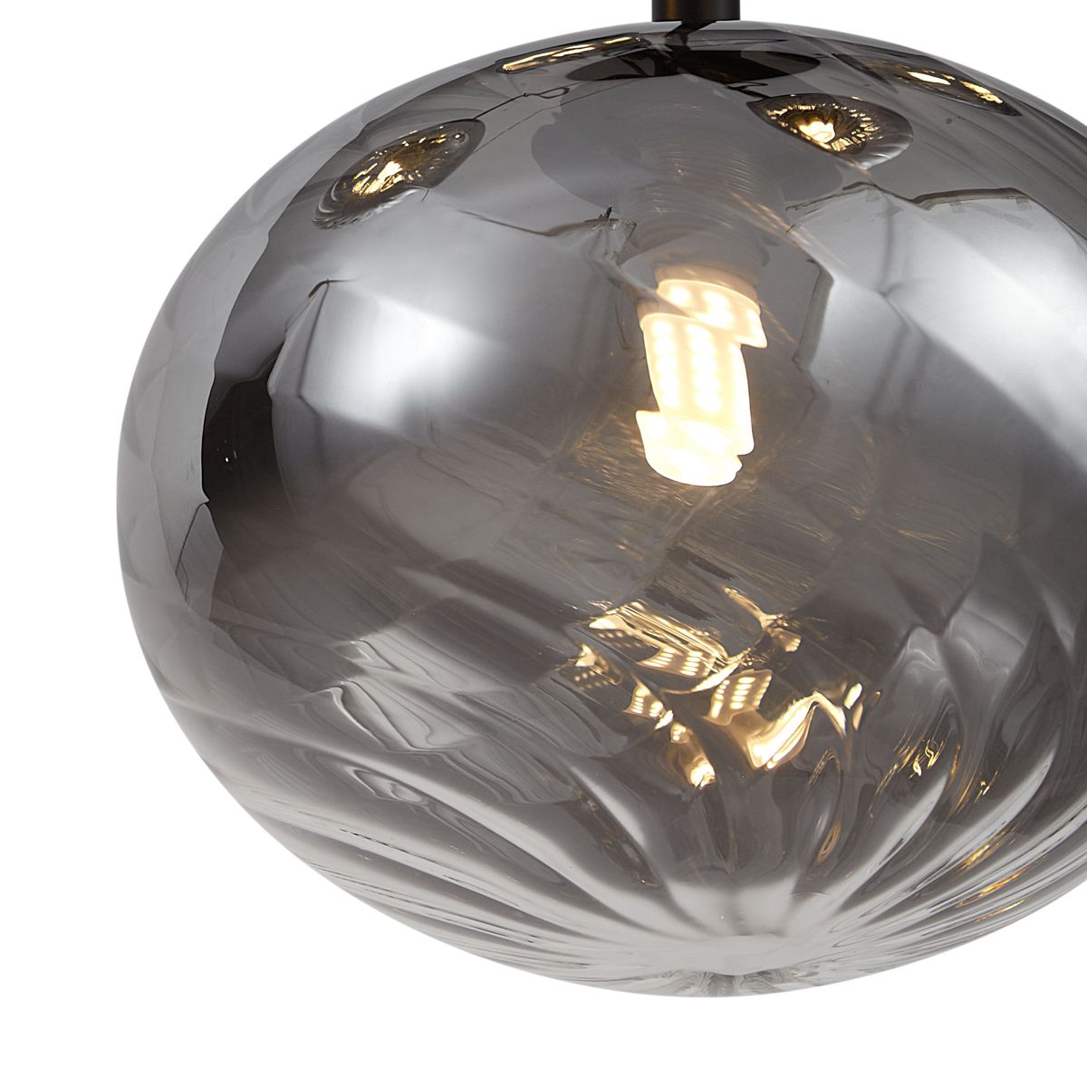 Moderne hanglamp zwart met smoke glas - Jia
