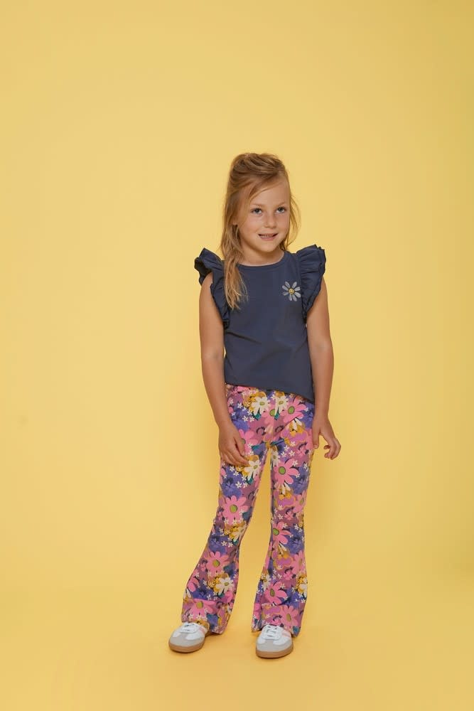 Jubel Jubel flaired broek aop - Rolling into Spring roze