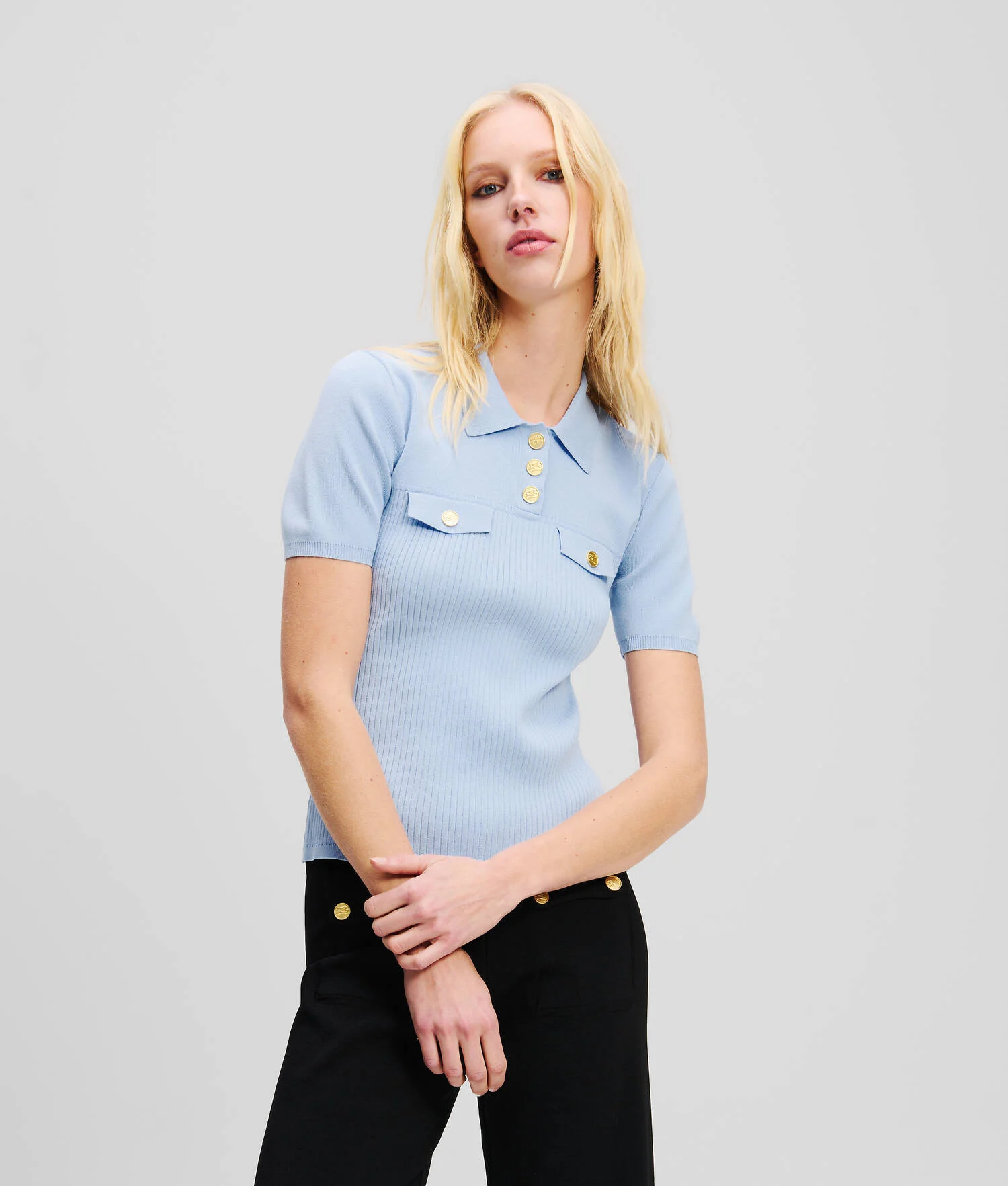 POLO AVEC BOUTONS - Bleu Kentucky