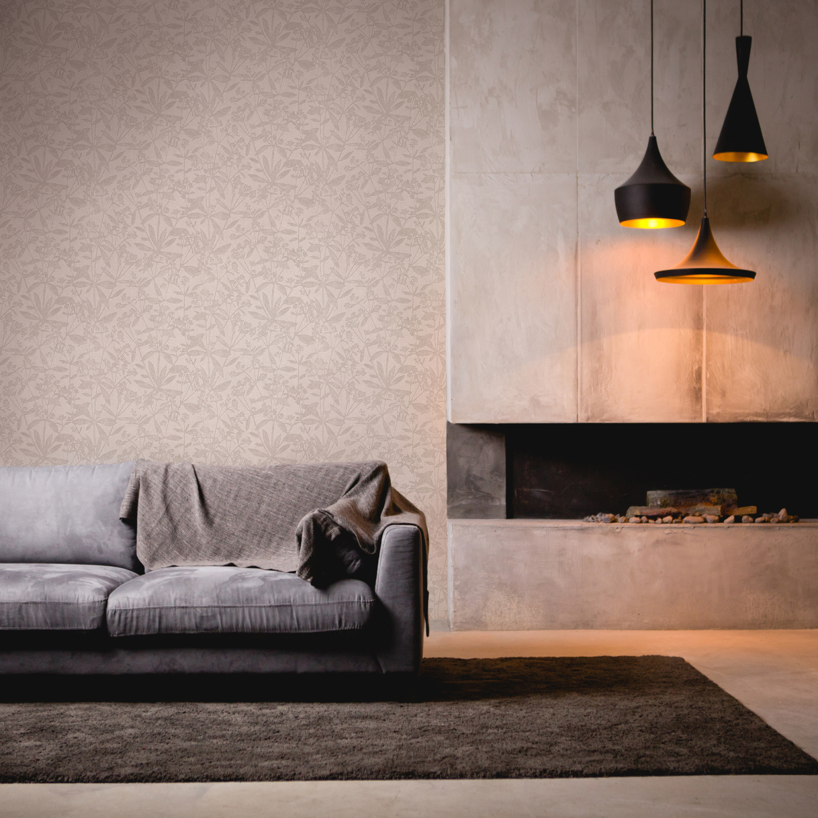 A.S. Creation Vliestapete - grau-beige - Floral - 10 Meter