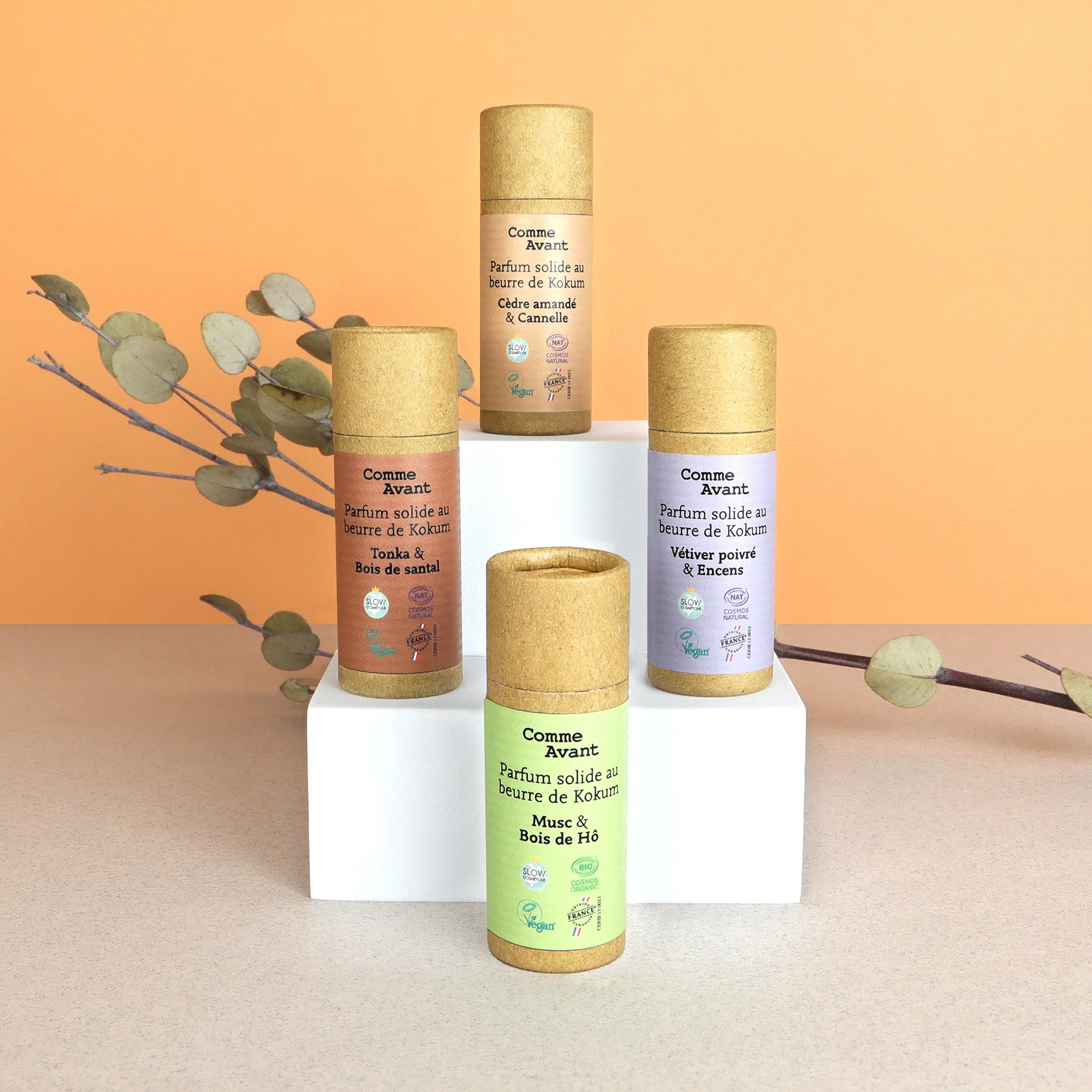 Parfum solide sucré et fruité au beurre de kokum - Version 2 - 1 parfum - 20g / Vanille & Jasmin