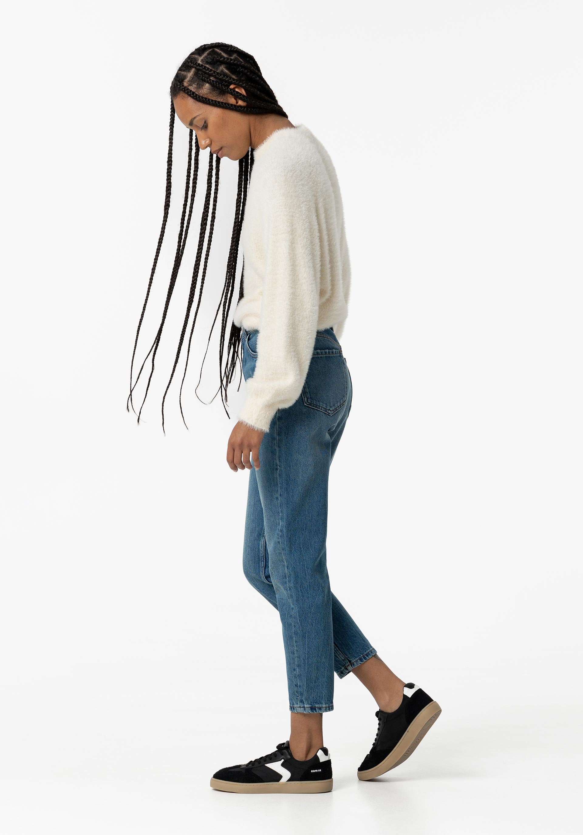 Jeans Mom Fit Cintura Alta
