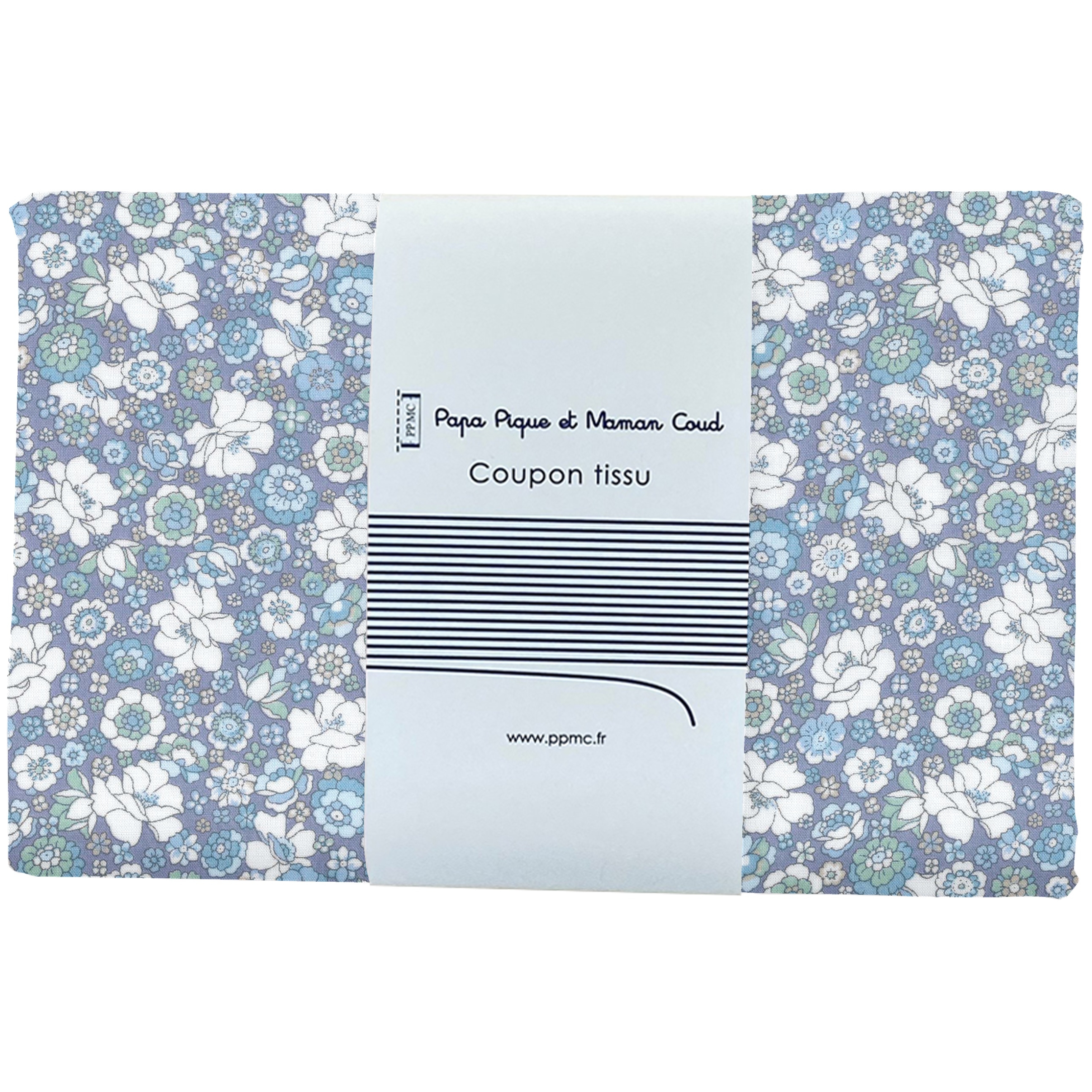 Coupon Tissu 1 M Ex2337 Mini Fleuri Lilas Ciel