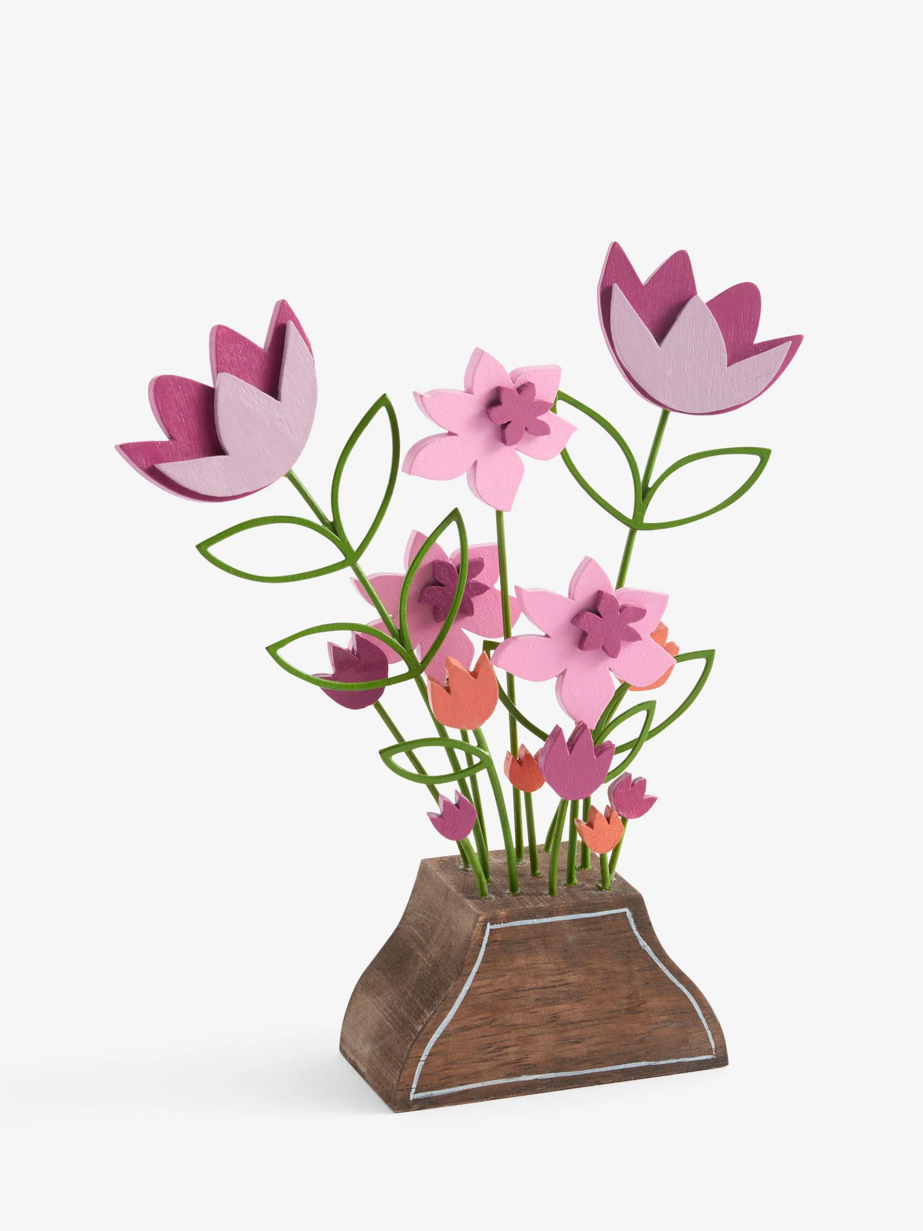 Wooden Floral Arrangement Wire Ornament