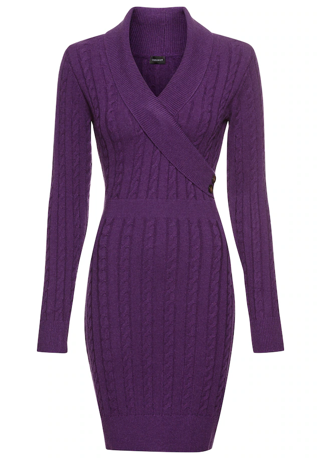 Laura Scott Strickkleid in trendigem Zopfstrickmuster