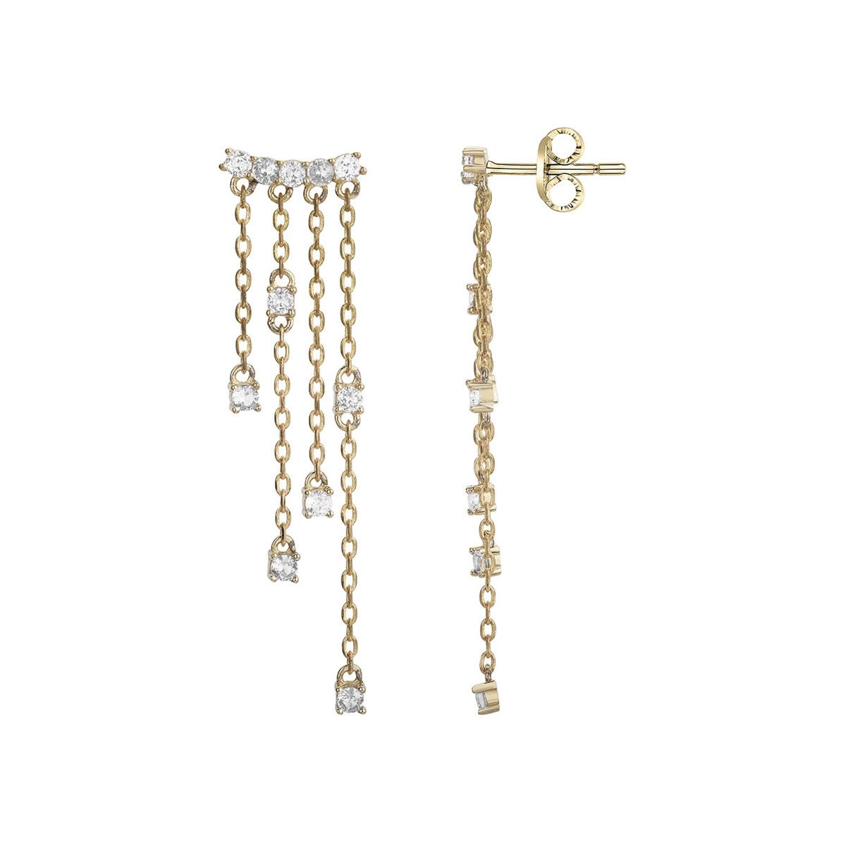 Boucles d'oreilles en Plaqué Or avec oxyde de zirconium blanc