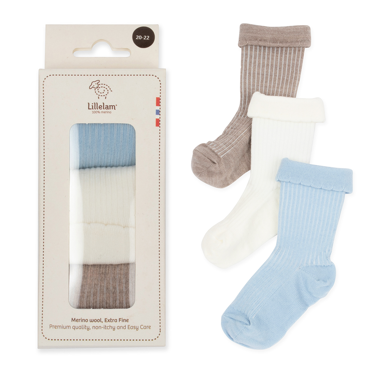 Ullsokker 3pk | Fin gave til babyshower