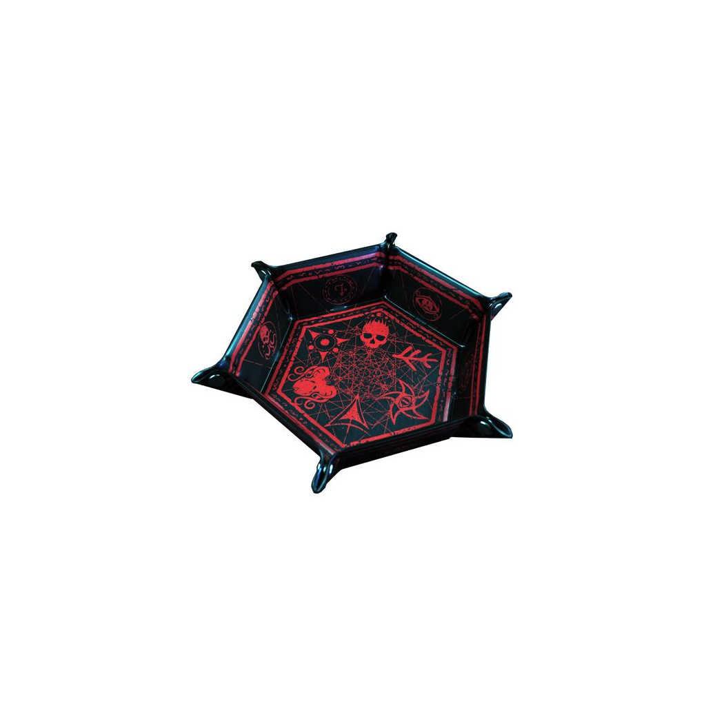 Dice Tray Elder Dice - Red on Black