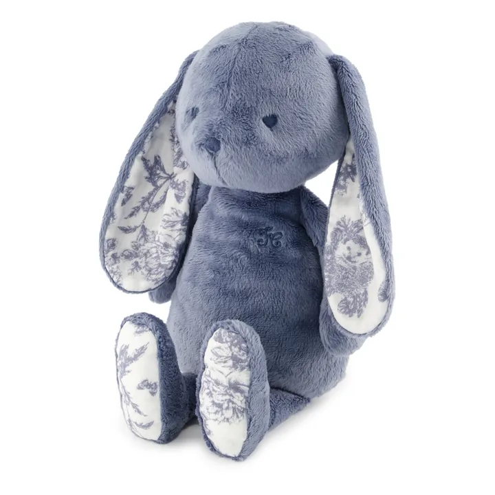Tartine et Chocolat Peluche Augustin le lapin Toile de Jouy | Bleu