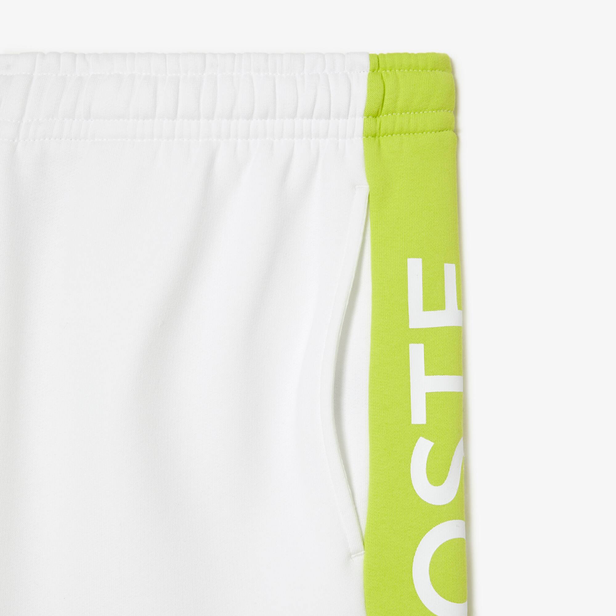 Herren Colourblock-Shorts aus Baumwollfleece Bermudas - Weiss - Lacoste - Herren