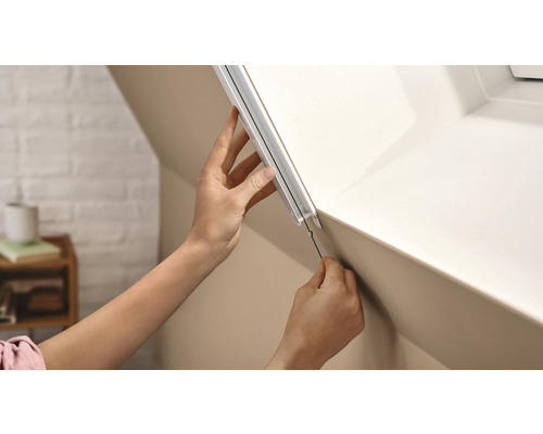 Tesa® aluminium dakraam plisségordijn, profielen telescopisch tussen 116 cm en 164 cm
