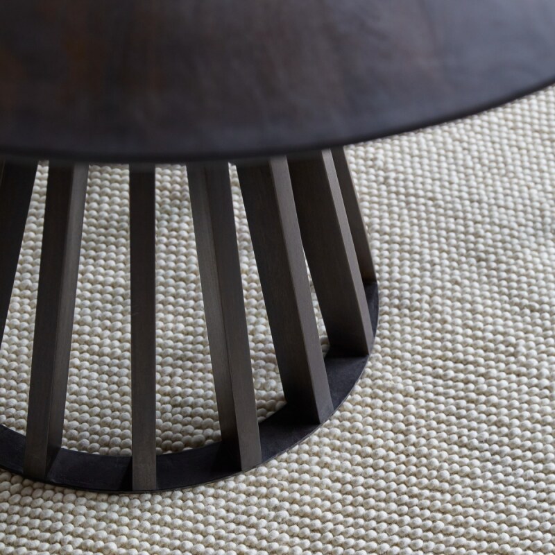 Table ronde Greco en bois de manguier massif et métal Ø 110 cm, 5 personnes