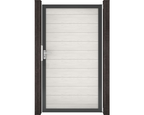 Enkele poort GroJa Flex DIN universeel voorgemonteerd zonder palen, frame antraciet 100 x 180 cm zand