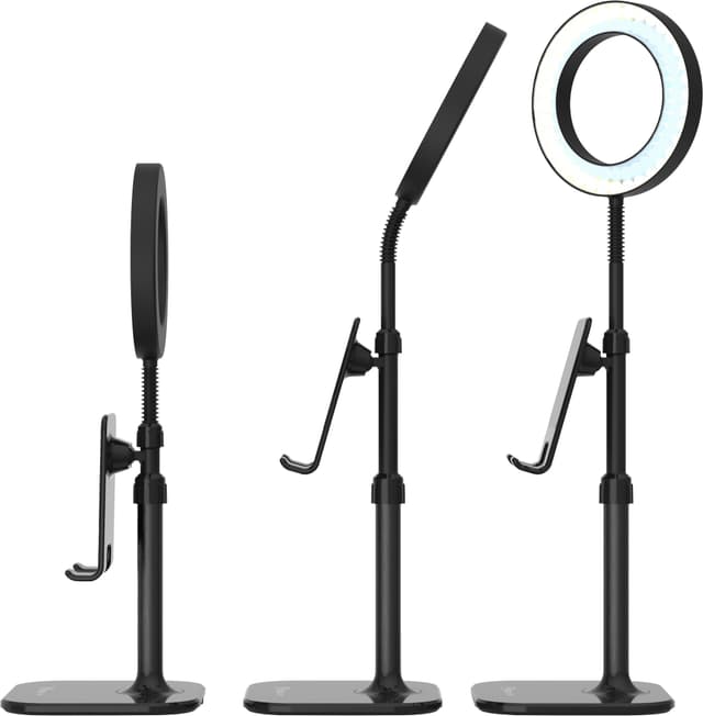 Digip Shine smartphonestander og LED-ringlys