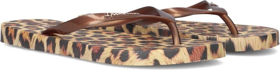 Ipanema teenslippers met panterprint bruin beige