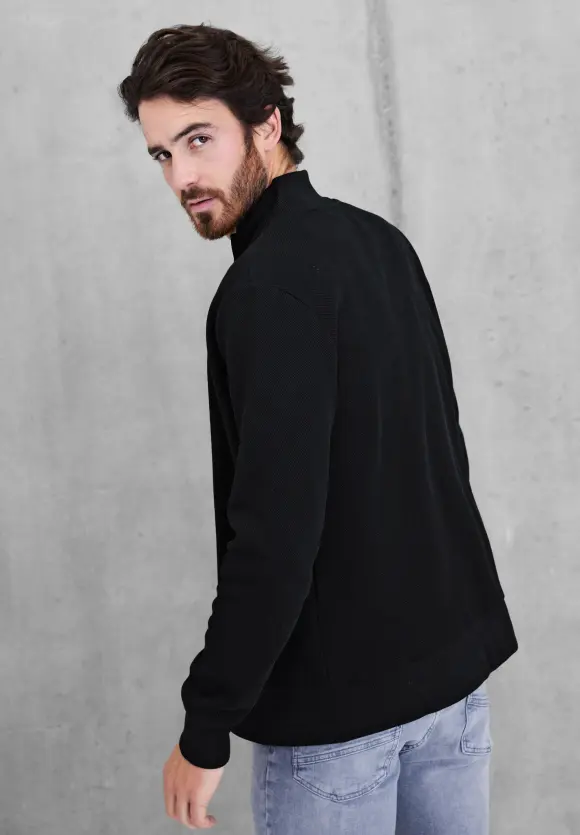 Doubleface Sweatshirtjacke - Black