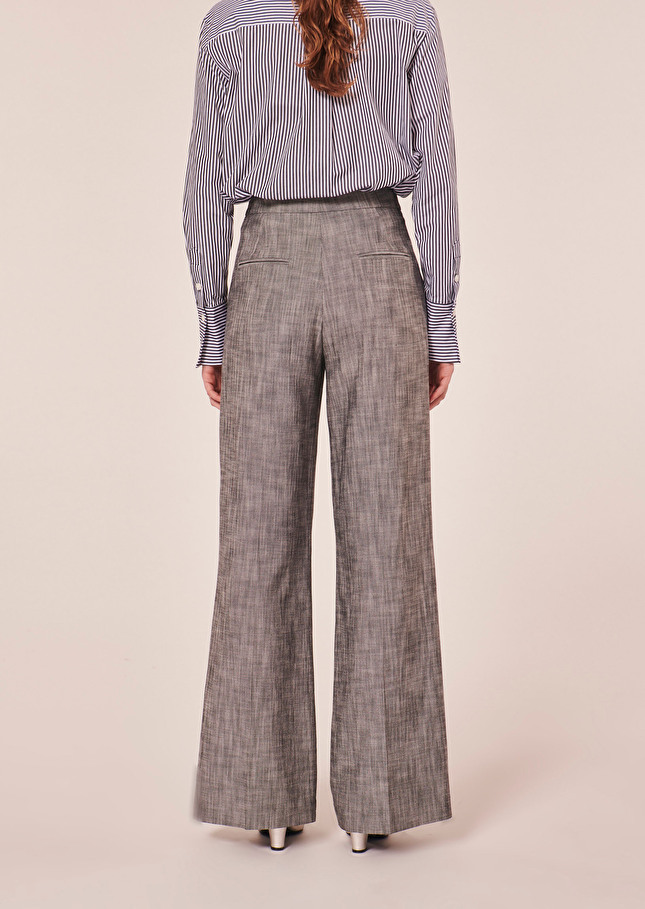 Pantalon Primaveragris en tissu flammé