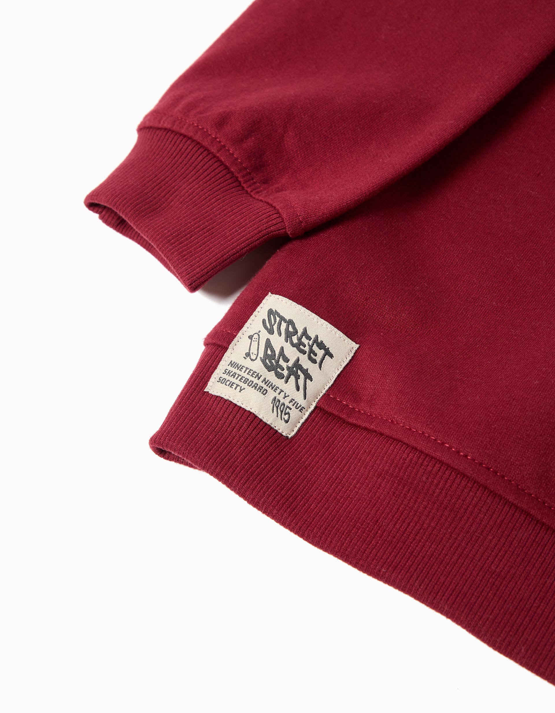 Sweatshirt de Felpa, Menino, Vermelho Escuro